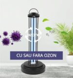 Lampa germicida UV-C cu ozon, telecomanda, timer, functie delay, cadru metalic, 36W