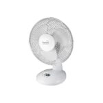 Ventilator de masa Home, 2 viteze, 21W, diametru elice 23 cm, grilaj protector, alb