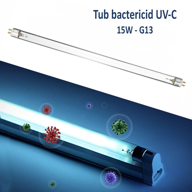 Tub UV-C Osram 15W fara ozon pentru sterilizare si dezinfectie, rezerva lampa bactericida