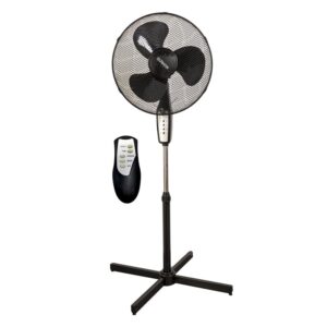 Ventilator Air Cool 50 W cu telecomanda si timer, silentios, trei trepte de viteza, oscilatie, ajustabil, diametru 40 cm, Negru