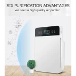 Purificator de aer 3 etape de filtrare + generator ioni negativi, Air Purifier, indicator calitate aer, telecomanda, senzor de praf, Alb