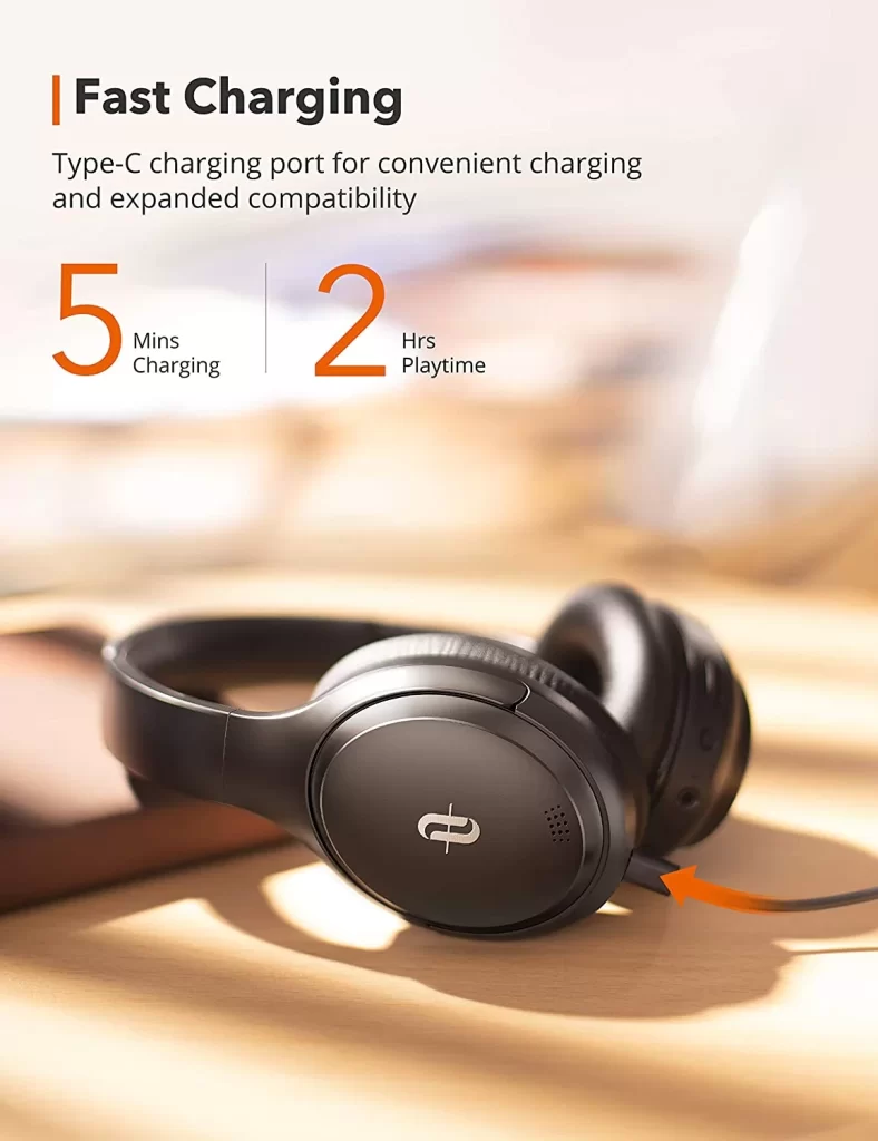 Casti audio TaoTronics TT-BH090, Hybrid Active Noise Canceling, Bluetooth 5.0, Bas puternic,True Wireless, Autonomie 35 ore