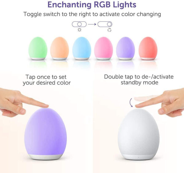 Lampa de veghe VAVA VA-CL009 LED, RGB, cu reglare touch a Intensitatii, lumina calda