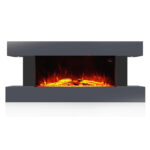 Semineu Electric Luxe Fire 3D cu Sunet busteni, Smart WIFI, 7 teme de culoare, Functie incalzire, Telecomanda, Timer, 1000W/ 2000W, Gri