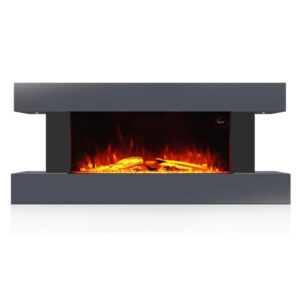 Semineu Electric Luxe Fire 3D cu Sunet busteni, Smart WIFI, 7 teme de culoare, Functie incalzire, Telecomanda, Timer, 1000W/ 2000W, Gri