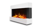 Semineu Electric Luxe Fire Noble 3D, Studio Sound, Smart WIFI, 7 teme de culoare, Functie incalzire, Telecomanda, Timer, 1000W/ 2000W, alb