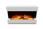 Semineu Electric Luxe Fire Noble 3D, Studio Sound, Smart WIFI, 7 teme de culoare, Functie incalzire, Telecomanda, Timer, 1000W/ 2000W, alb
