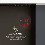 Semineu Electric Luxe Fire Noble 3D, Studio Sound, Smart WIFI, 7 teme de culoare, Functie incalzire, Telecomanda, Timer, 1000W/ 2000W, alb