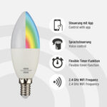 Bec LED RGB Smart WiFi Brennenstuhl E14, Control din aplicatie