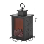 Mini Semineu decorativ tip felinar cu efect real de flacara 3D, baterii, timer