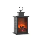 Mini Semineu decorativ tip felinar cu efect real de flacara 3D, baterii, timer