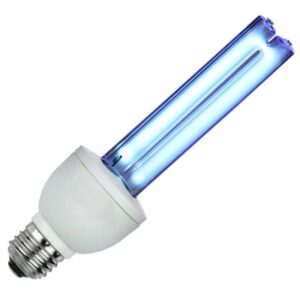 Bec UV-C 25W bactericid fara ozon pentru sterilizare, soclu E27, pentru suprafata 25 mp, 254 nm