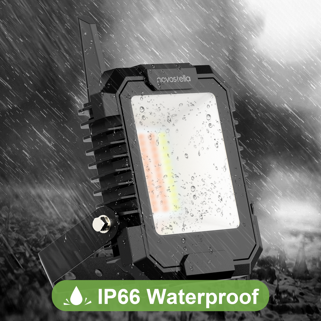 Set 2 proiectoare Smart LED RGB Novostella, BT Mesh, Alexa, Google , 25W, Sincronizare muzica, Exterior IP66 waterproof, Tuya / Smart Life