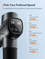 Aparat de masaj Gun Profesional TaoTronics TT-PCA003, 6 capete interschimbabile, 10 trepte de viteza, acumulator