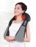 Aparat de masaj Shiatsu pentru gat, spate, abdomen, picioare, functie incalzire infrarosu, 2 tipuri de masaj, relaxare, viteza reglabila