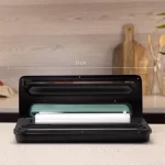 Aparat de vidat si sigilat alimente SealVac 120 SteelCut, putere 120 W, latime 31 cm,Taiere folie, vidare umeda uscata, vidare caserole, rola pungi inclusa