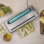 Aparat de vidat si sigilat alimente SealVac 120 SteelCut, putere 120 W, latime 31 cm,Taiere folie, vidare umeda uscata, vidare caserole, rola pungi inclusa