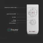 Candelabru cu ventilator 45W, LED 35W 3000lm, telecomanda, lumina rece-neutra-calda, Gri, V-TAC