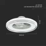 Candelabru cu ventilator 45W, LED 35W 3000lm, telecomanda, lumina rece-neutra-calda, Gri, V-TAC