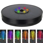 Fantana arteziana solara de piscina, iluminare LED Multicolor, senzor lumina, 7 tipuri de jet de apa