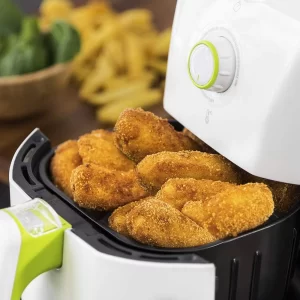 Friteuza cu aer cald, fara ulei, Cecotec Cecofry Compact Rapid, 900 W, 1.5 L, timer si termostat reglabil, tehnologie PerfectCook - Alba
