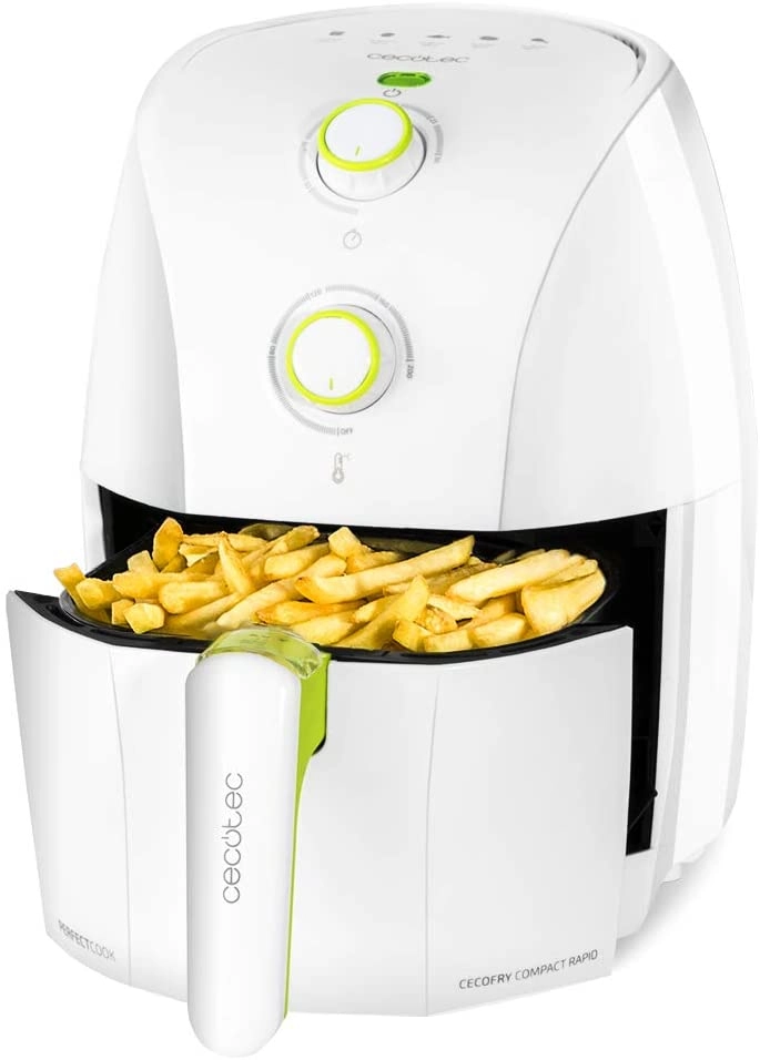 Friteuza cu aer cald fara ulei Cecotec Cecofry Compact Rapid 900 W 1.5 L timer si termostat reglabil tehnologie PerfectCook Alba 3