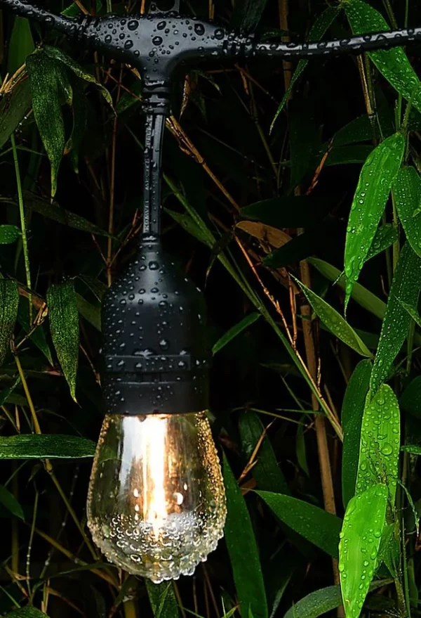 Ghirlanda luminoasa impermeabila pentru gradina, cu 10 becuri LED E27, lungime 6.6 m, lumina calda
