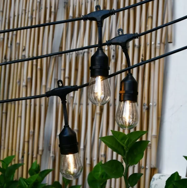 Ghirlanda luminoasa impermeabila pentru gradina, cu 10 becuri LED E27, lungime 6.6 m, lumina calda