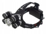 Lanterna frontala de cap, 5 LED-uri CREE, 4 moduri iluminare, acumulator, unghi reglabil de inclinare