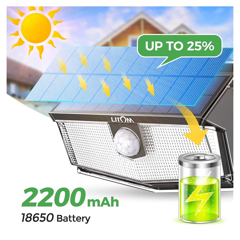 Set 2 lampi solare LITOM LTCD217 300 LED uri senzor de miscare incarcare solara 2