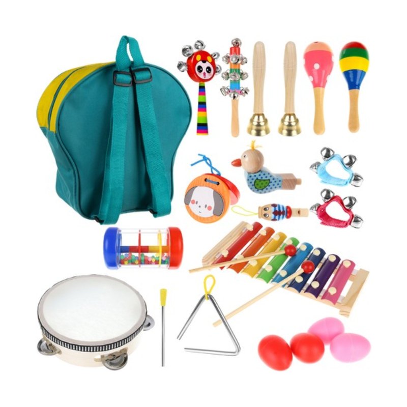 Set jucarii muzicale lemn 24 piese Kruzzel rucsac inclus 25
