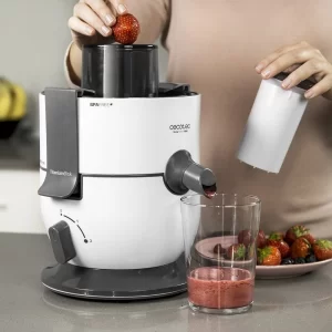 Storcator de fructe si legume Cecotec Extreme Titanium 19000, 650 W, 19000 RPM, 2 viteze, Sistem de siguranta, Recipient suc 500 ml, Alb