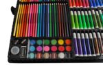 Trusa completa desen si pictura, 258 piese, carioci, acuarele, creioane cerate, pensule, valiza depozitare