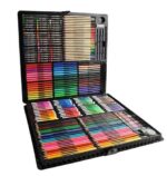 Trusa completa desen si pictura, 258 piese, carioci, acuarele, creioane cerate, pensule, valiza depozitare