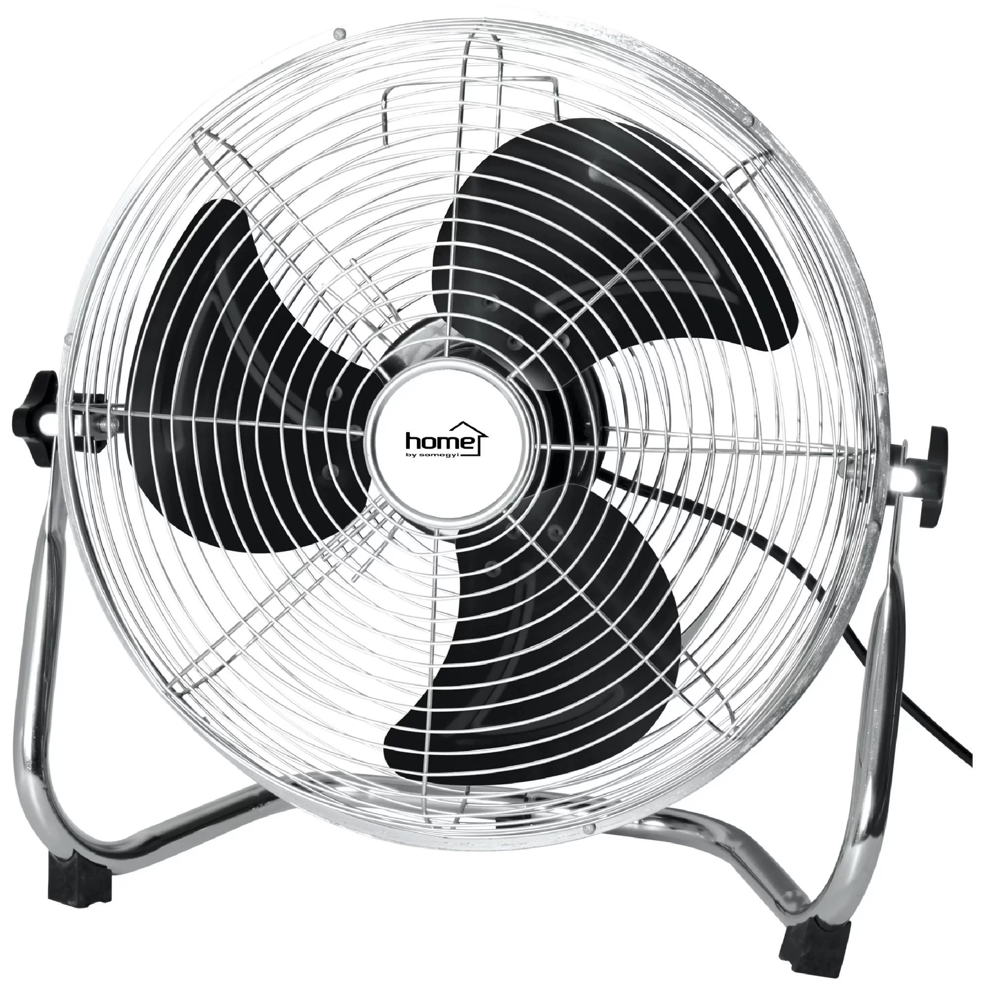 Ventilator de podea Home, 120W, palete metal, 3 trepte de viteza, diametru 50 cm, Inox