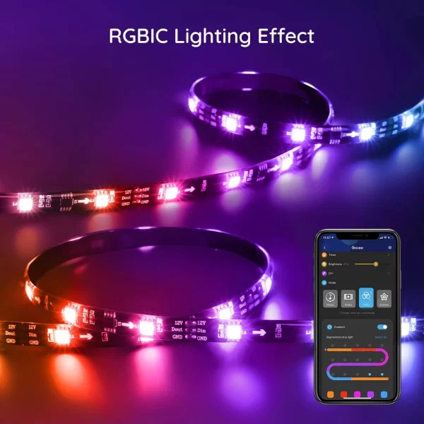 Banda LED Govee DreamView T1 TV Backlight Wi-Fi RGBIC, Camera ColorSense 1080p HD, 75-85 inch