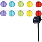 Ghirlanda luminoasa solara pentru gradina, cu 10 becuri multicolore, lungime 3 m, 2 moduri de iluminare