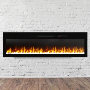 Semineu Electric 3D Luxe Fire incorporabil sau de perete cu Sunet busteni, Smart WIFI, 122 cm, 7 teme de culoare, Functie incalzire, Telecomanda, Timer, 1800W