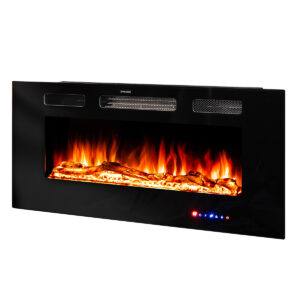 Focar Semineu Electric 3D incorporabil sau de perete Adeli, Multicolor, Functie incalzire, 1500W, Telecomanda, 2 trepte de caldura, 1016*121*650 mm