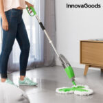 Mop triplu Trimoppy InnovaGoods cu pulverizator si 3 lavete lavabile din microfibra