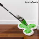 Mop triplu Trimoppy InnovaGoods cu pulverizator si 3 lavete lavabile din microfibra