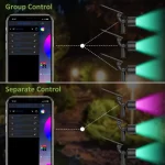 Set 2 lampi solare Novostella RGB Inteligente, Bluetooth, Control Aplicatie, sincronizare muzica, Senzor amurg, Panou reglabil