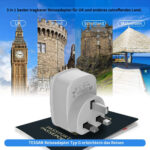 Adaptor priza Marea Britanie, Europe to UK, Tessan TS-611, EU - UK, 2 x USB - 2,4A, 10A