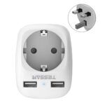 Adaptor priza Marea Britanie, Europe to UK, Tessan TS-611, EU - UK, 2 x USB - 2,4A, 10A