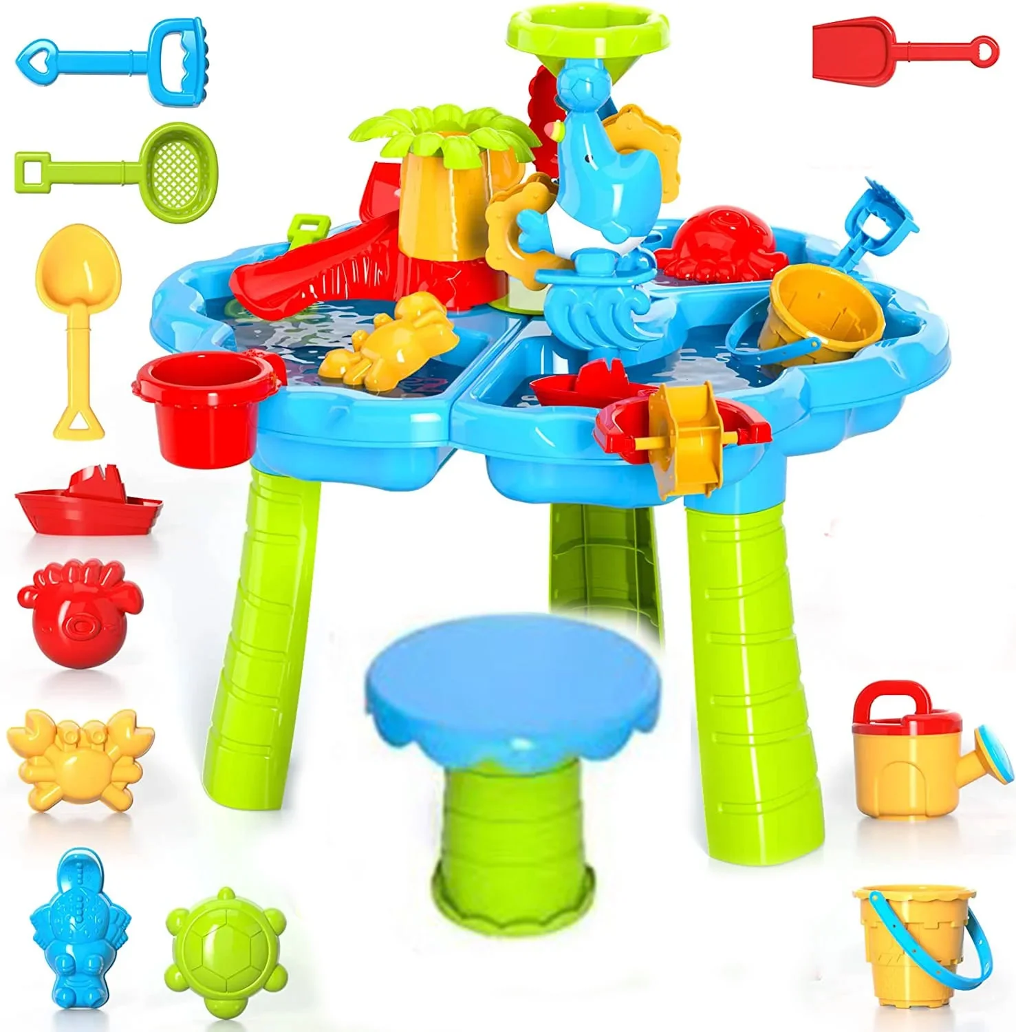 Masuta de joaca Rovo J9125 pentru apa si nisip, accesorii incluse