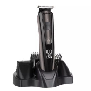 Aparat de tuns si barbierit 5 in 1, Trimmer pentru par, barba, mustata, corp, nas, urechi, acumulator, 5 capete interschimbabile, display LCD