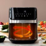Friteuza cu aer cald fara ulei Air Fryer Innovagoods Fryinn Pro 5500 Negru Otel Inoxidabil 1700 W 5,5 L, 8 programe presetate, 100 retete