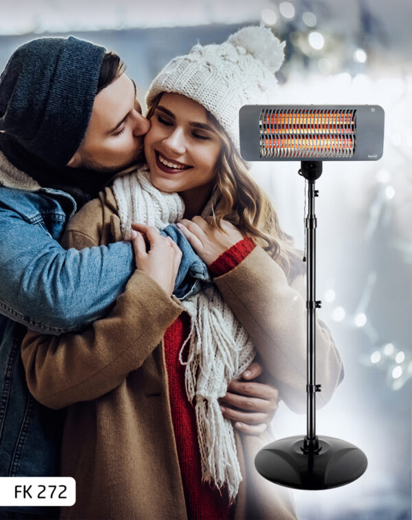 Incalzitor radiant cuart cu infrarosu pentru exterior, 2000W, 3 trepte de incalzire, telecomanda