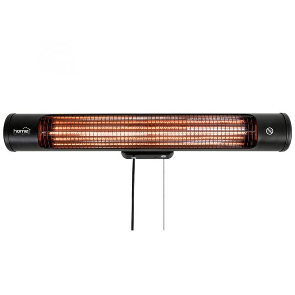 Radiator de perete Home cu fibra de carbon, montare perete, comutator cu snur, 1200W, 2 trepte de caldura, unghi reglabil, negru