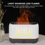 Difuzor aroma cu ultrasunete, efect de flacara si fum, umidificare, capacitate 200 ml, luminozitate reglabila